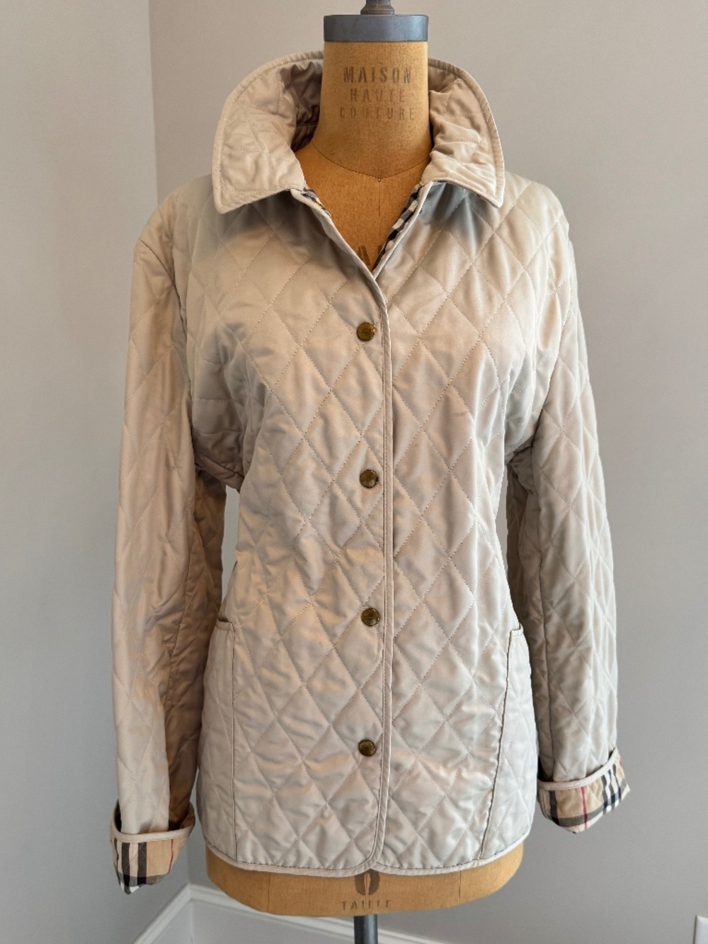 Burberry London Women's Diamond Quilted Jacket Ivory UK-XL/US12 - Picture 2 of 9
